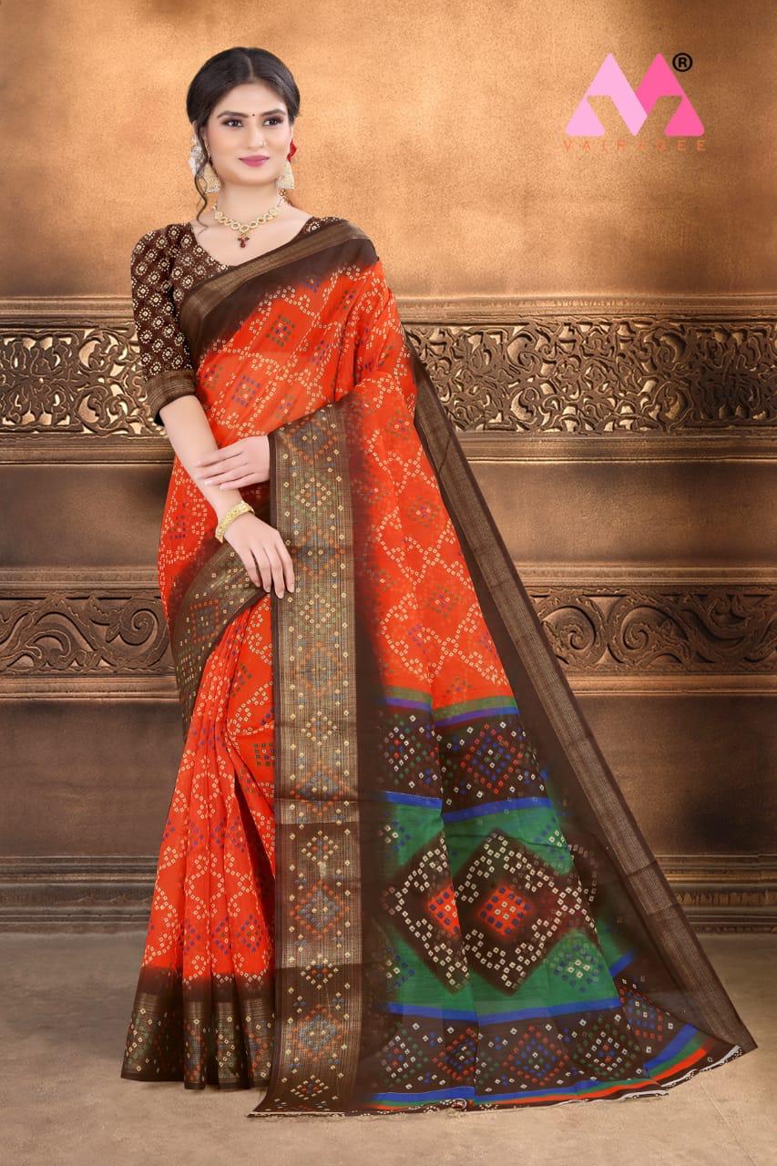 Bandhej 6 Latest Designer Fancy Festive Wear Handicraft Cotton Linen Pure Bandhej Saree Collection 